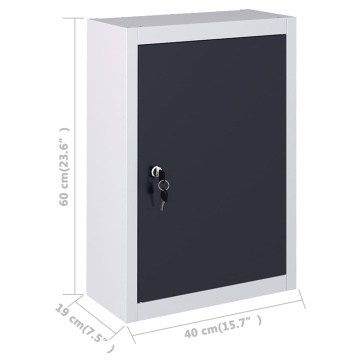 Dulap de scule de perete, gri & negru, metal, stil industrial - Img 5