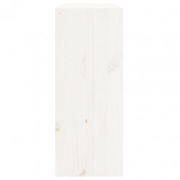 Dulap de vinuri, alb, 62x25x62 cm, lemn masiv de pin - Img 5