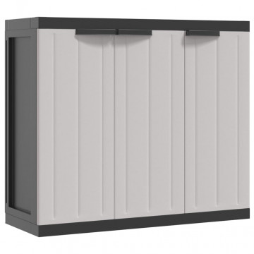 Dulap depozitare de exterior, gri și negru, 97x37x85 cm, PP - Img 2