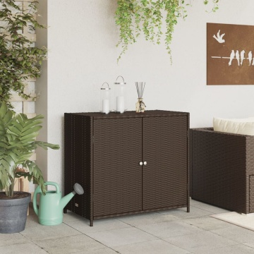 Dulap depozitare de grădină, maro, 83x45x76 cm, poliratan - Img 3