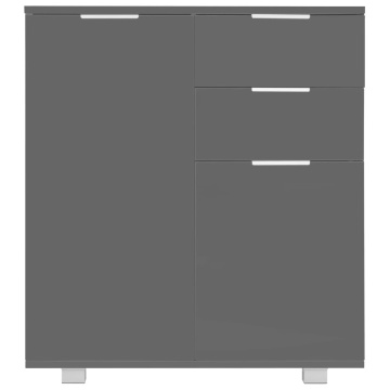 Dulap, gri extralucios, 71x35x80 cm, lemn prelucrat - Img 3