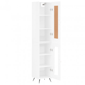 Dulap înalt, alb extralucios, 34,5x34x180 cm, lemn prelucrat - Img 4