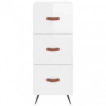 Dulap înalt, alb extralucios, 34,5x34x180 cm, lemn prelucrat - Img 5
