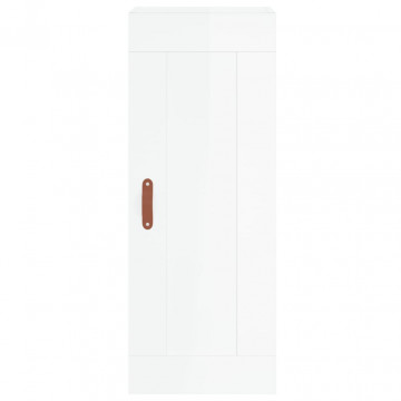 Dulap înalt, alb extralucios, 34,5x34x180 cm, lemn prelucrat - Img 6
