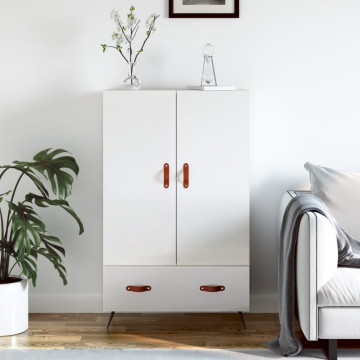 Dulap înalt, alb extralucios, 69,5x31x115 cm, lemn prelucrat - Img 1