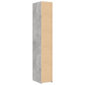 Dulap înalt, gri beton, 30x42,5x185 cm, lemn prelucrat - Img 5