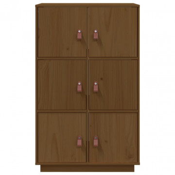 Dulap înalt, maro miere, 67x40x108,5 cm, lemn masiv de pin - Img 8