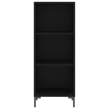 Dulap înalt, negru, 34,5x34x180 cm, lemn prelucrat - Img 7