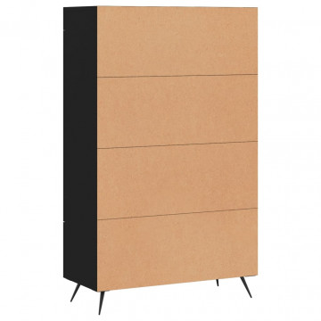 Dulap înalt, negru, 69,5x31x115 cm, lemn prelucrat - Img 7