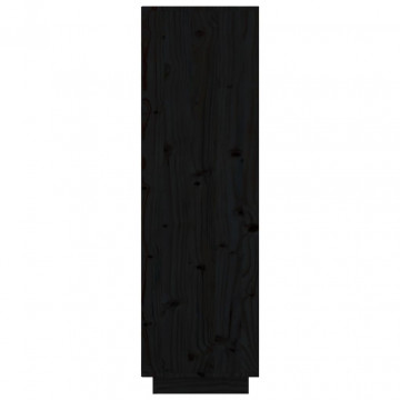 Dulap înalt, negru, 74x35x117 cm, lemn masiv de pin - Img 5