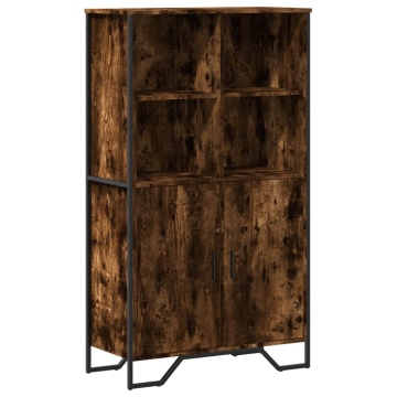 Dulap înalt, stejar fumuriu, 79,5x35,5x137,5 cm, lemn prelucrat - Img 2