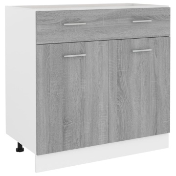 Dulap inferior cu sertar “Lyon” gri sonoma 80x46x81,5cm - Img 2