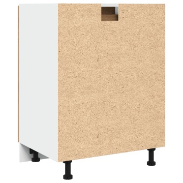 Dulap inferior cu sertar stejar artizanal, 60x46x81,5 cm, lemn - Img 5