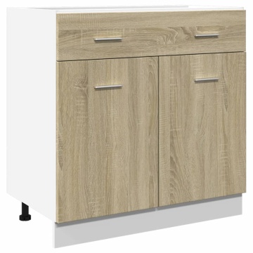Dulap inferior cu sertar, stejar Sonoma, 80 x 46 x 81,5 cm, PAL - Img 1