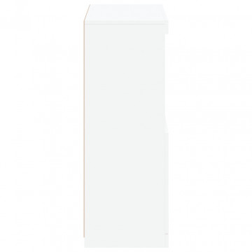 Dulap lateral cu lumini LED, alb, lemn prelucrat - Img 7