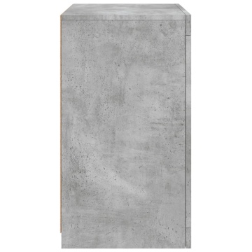 Dulap lateral cu lumini LED, gri beton, lemn prelucrat - Img 7