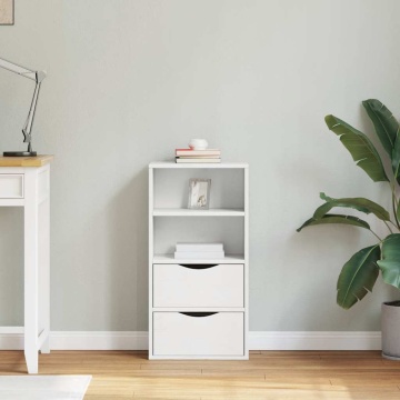 Dulap lateral cu sertare ODDA alb 40x24x79 cm lemn masiv de pin - Img 3