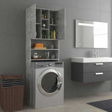Dulap mașină de spălat, gri beton, 64x25,5x190 cm - Img 4