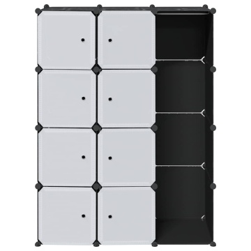 Dulap modular cu 9 compartimente, 109x36,5x143 cm, negru și alb - Img 4