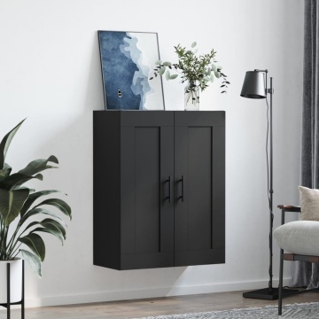 Dulap montat pe perete, negru, 69,5x34x90 cm, lemn prelucrat - Img 3