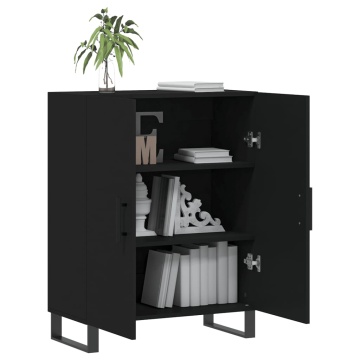 Dulap, negru, 69,5x34x90 cm, lemn compozit - Img 4