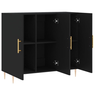 Dulap, negru, 90x34x80 cm, lemn compozit - Img 8