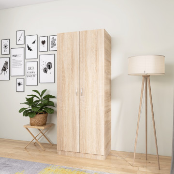 Dulap Niro cu Bara Haine 200x80x50 cm, Culoare Sonoma, Material PAL 18mm - Img 3