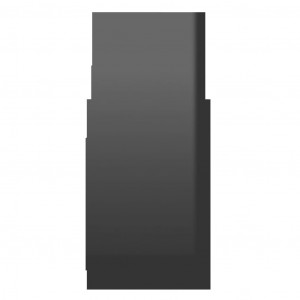 Dulap noptieră, negru extralucios, 60x26x60 cm, PAL - Img 5