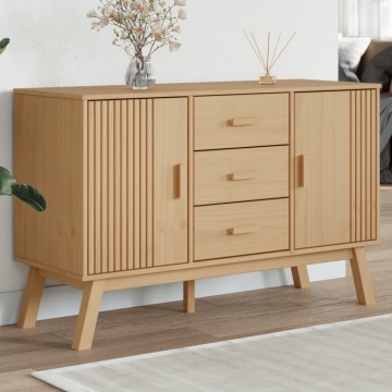 Dulap OLDEN, maro, 114x43x73,5 cm, lemn masiv pin - Img 1