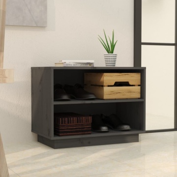 Dulap pantofi, gri, 60x34x45 cm, lemn masiv de pin - Img 3