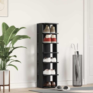 Dulap pantofi, stejar negru, 25x27x102 cm, lemn prelucrat - Img 1