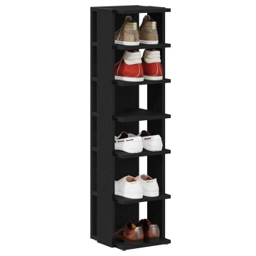 Dulap pantofi, stejar negru, 25x27x102 cm, lemn prelucrat - Img 4