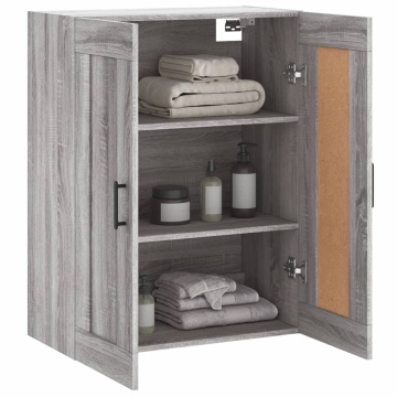 Dulap pe perete, sonoma gri, 69,5x34x90 cm, lemn prelucrat - Img 8
