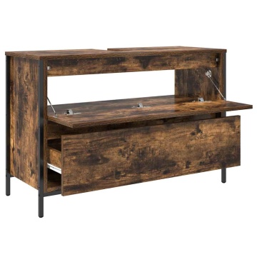 Dulap pentru baie cu sertare stejar afumat 90x34,5x60 cm - Img 8