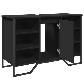 Dulap pentru chiuvetă baie, negru, 91x35x60 cm, lemn prelucrat - Img 7
