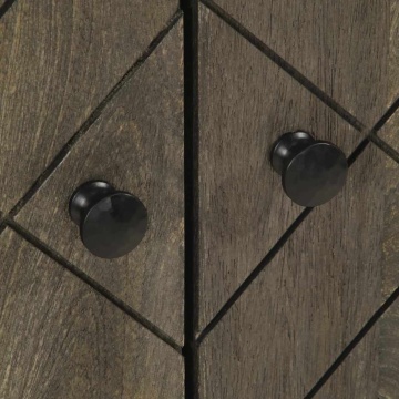 Dulap pentru chiuvetă negru 62x33x58 cm lemn masiv de mango - Img 6
