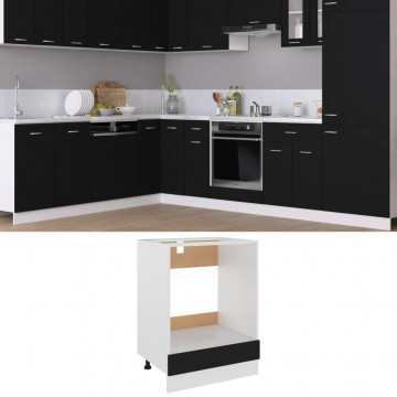 Dulap pentru cuptor, negru, 60 x 46 x 81,5 cm, PAL - Img 1