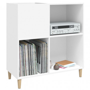 Dulap pentru discuri, alb, 84,5x38x89 cm, lemn compozit - Img 4