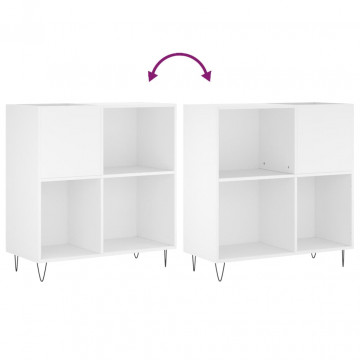 Dulap pentru discuri, alb, 84,5x38x89 cm, lemn compozit - Img 6