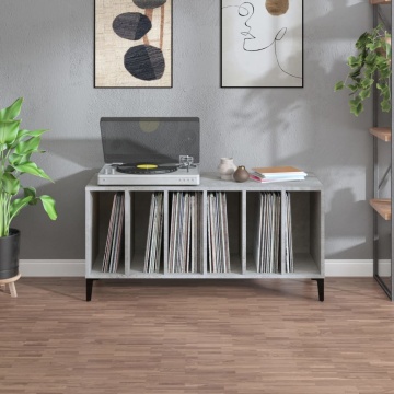Dulap pentru discuri gri beton, 100x38x48 cm, lemn prelucrat - Img 3