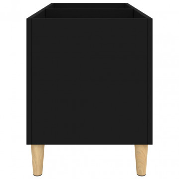 Dulap pentru discuri, negru, 74,5x38x48 cm, lemn prelucrat - Img 5