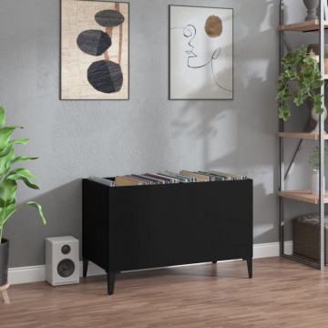 Dulap pentru discuri, negru, 74,5x38x48 cm, lemn prelucrat - Img 1