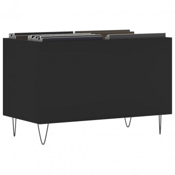 Dulap pentru discuri, negru, 74,5x38x48 cm, lemn prelucrat - Img 3