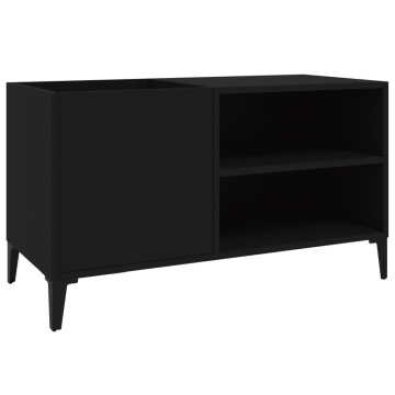 Dulap pentru discuri, negru, 84,5x38x48 cm, lemn prelucrat - Img 2