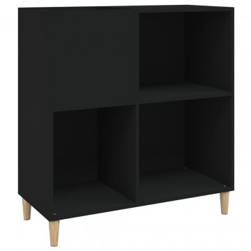 Dulap pentru discuri negru 84,5x38x89 cm lemn compozit - Img 2
