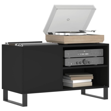 Dulap pentru discuri, negru, 85x38x48 cm, lemn prelucrat - Img 3