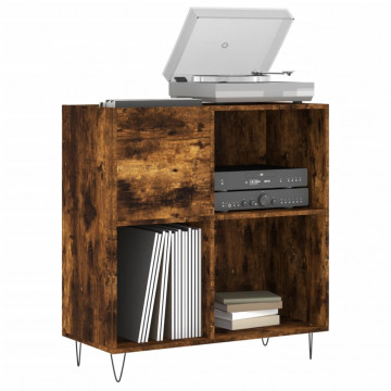 Dulap pentru discuri stejar fumuriu 84,5x38x89 cm lemn compozit - Img 3
