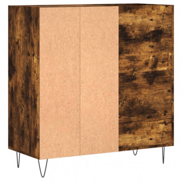 Dulap pentru discuri stejar fumuriu 84,5x38x89 cm lemn compozit - Img 5
