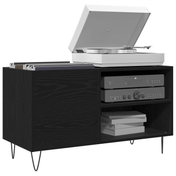 Dulap pentru Discuri Stejar Negru 84,5x38x48 cm Lemn Prelucrat - Img 3