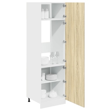 Dulap pentru frigider, stejar Sonoma, 60 x 57 x 207 cm, PAL - Img 4